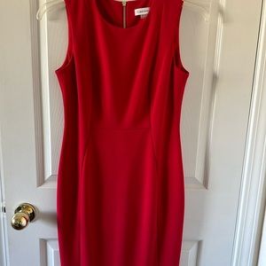 Calvin Klein Starburst Sleeveless Sheath Dress, Red Size 10P Never Used
